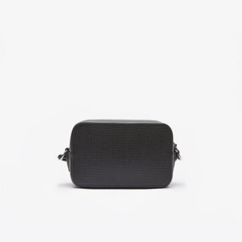 Lacoste Chantaco Matte Piqué Leather Shoulder Bag - Taška Dámské Černé | CZ-nusQO0